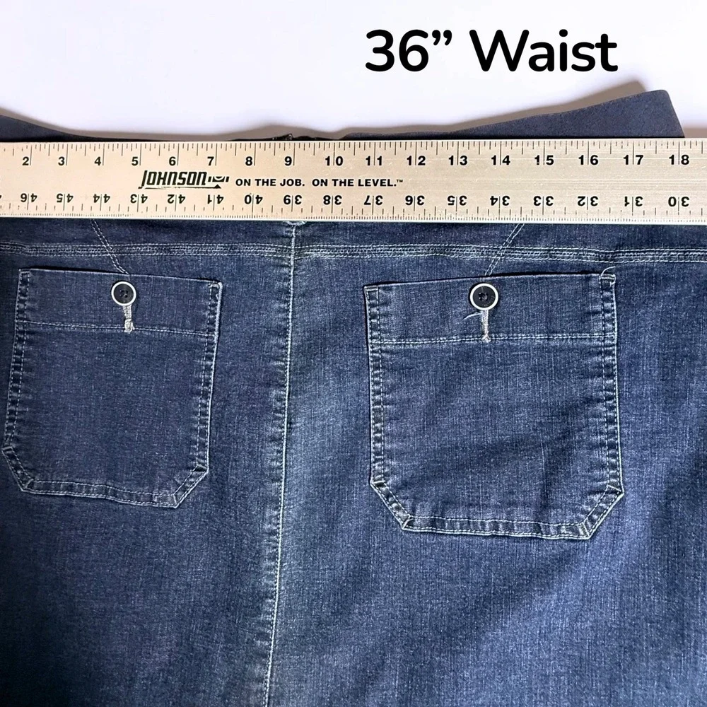 Lee Platinum Label Denim Mini Skirt Dark Wash Elastic Waist Size 14 Medium